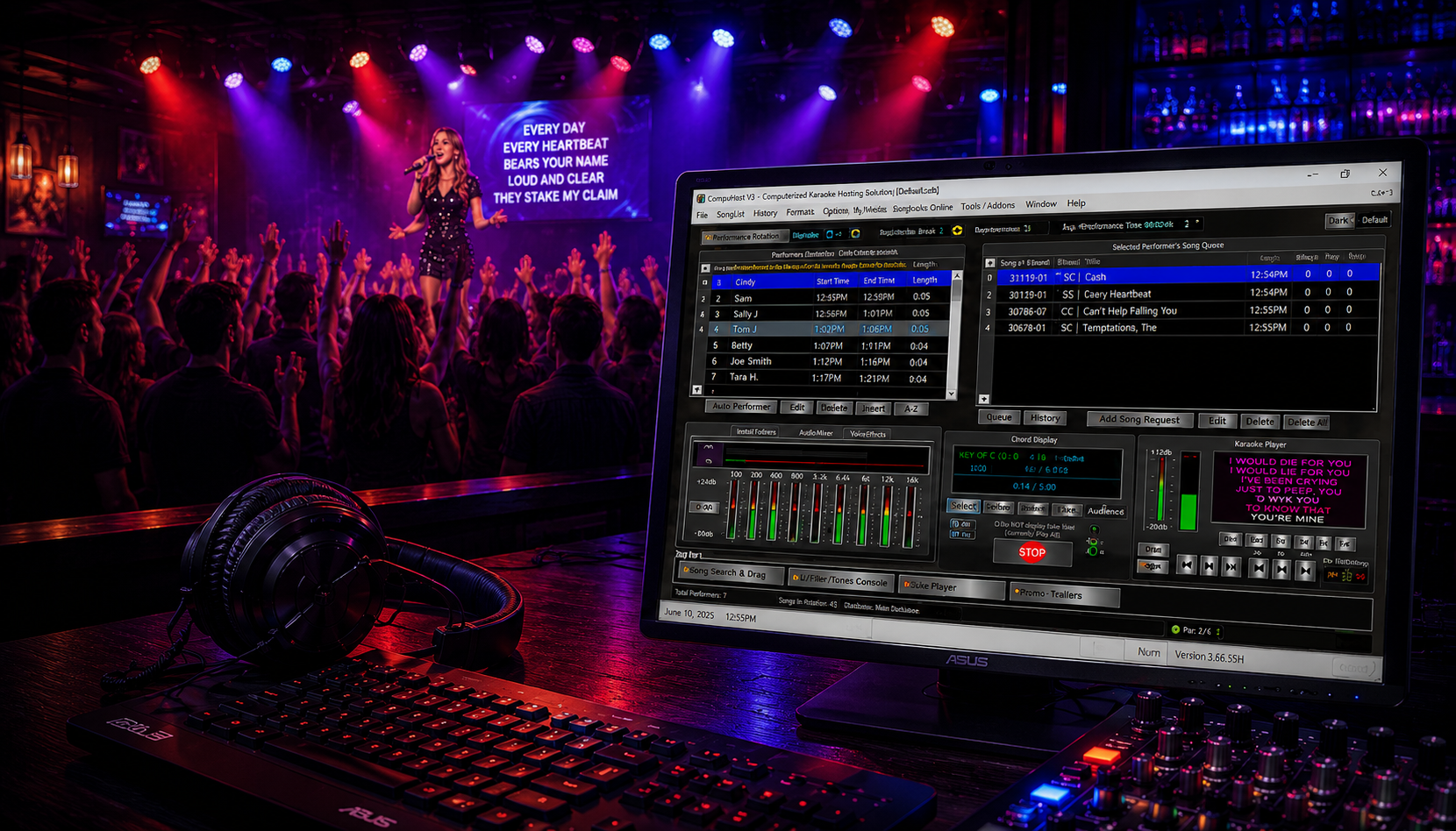 CompuHost V3 live karaoke hosting software
